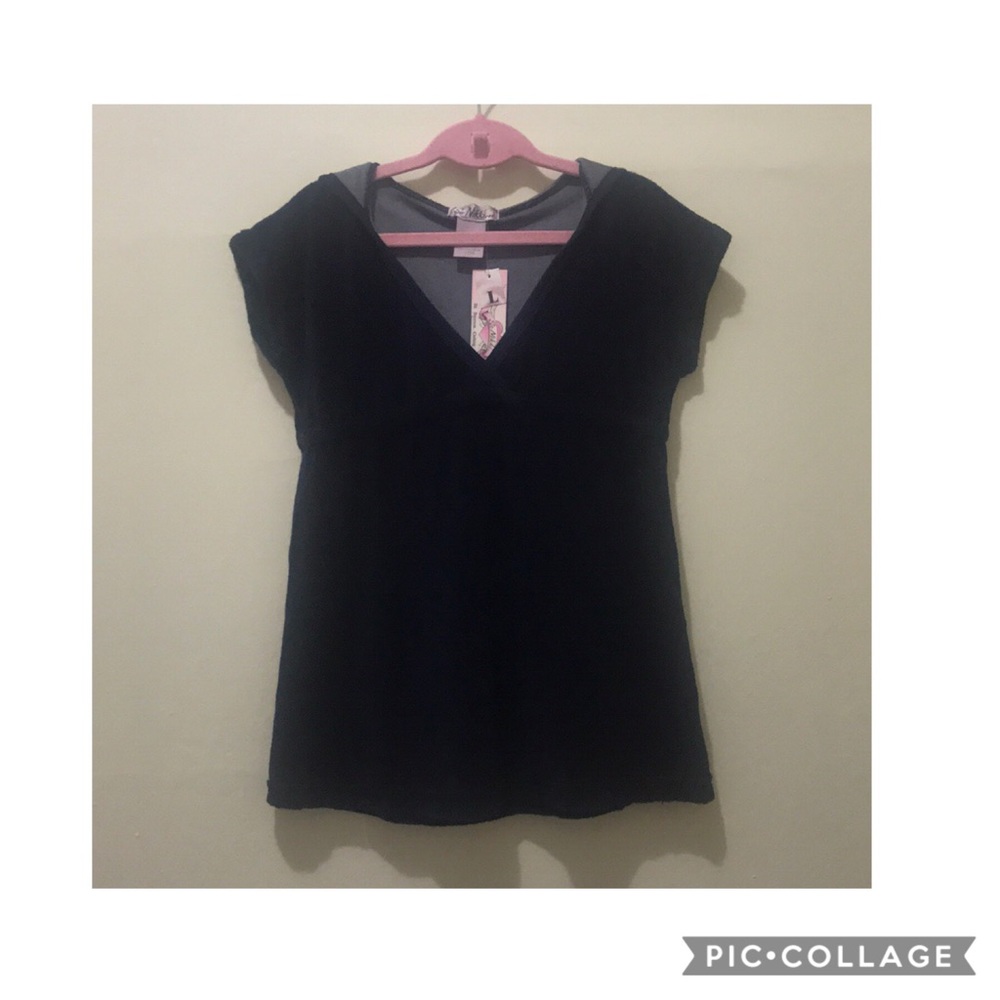 5for30 NWT So Nikki Navy shorts sleeve hooded top